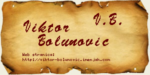 Viktor Bolunović vizit kartica